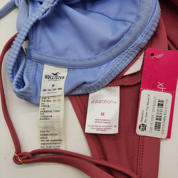 Bikini Tops Lot Of Two Junior's Medium Hollister Xhileration Adjustable Swim - Picture 3 of 7
